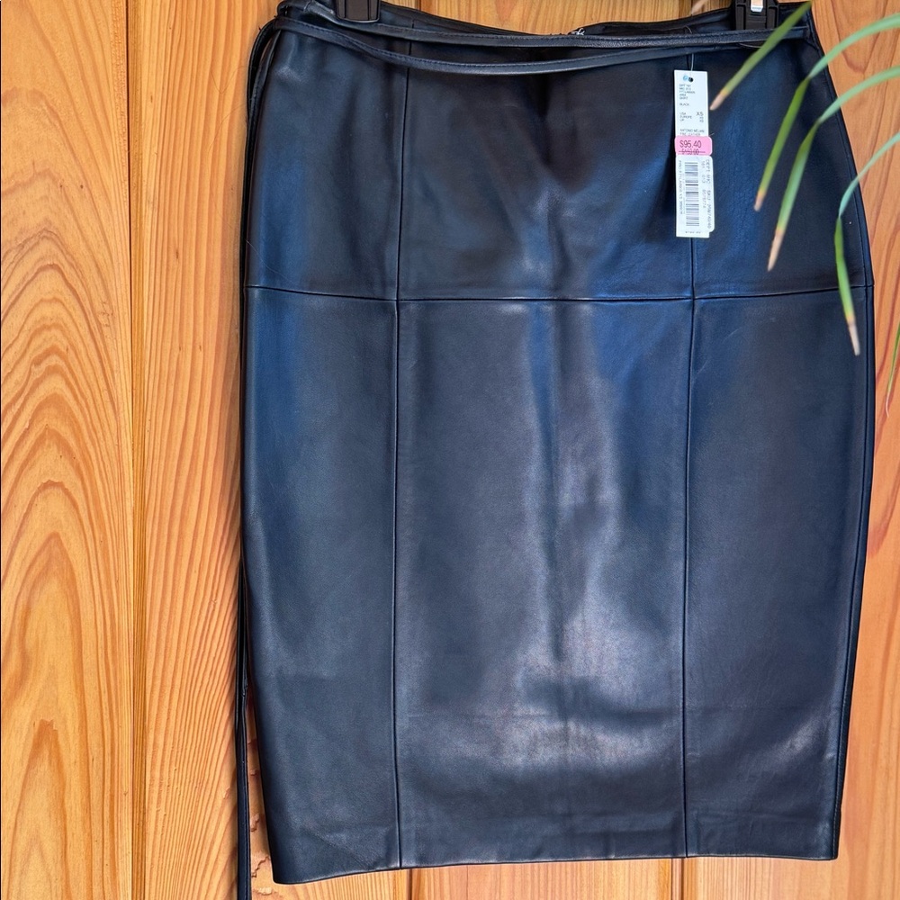 Black Leather Pencil Skirt